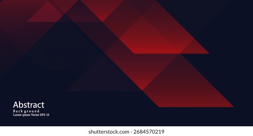 Fundo escuro abstrato com listras diagonais vermelhas e formas de gradiente. Design moderno e criativo na moda em ilustração vetorial