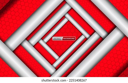 Abstract dark background with red hexagons