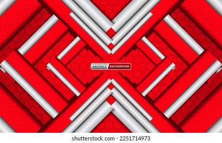 Abstract dark background with red hexagons