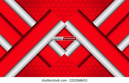 Abstract dark background with red hexagons
