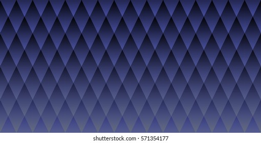 Abstract dark background with rhombuses. Geometric pattern. Texture. Gradient. blue and grey colors. Rhombus. Vector repeating texture.
