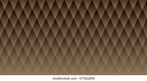 Abstract dark background with rhombuses. Geometric vintage pattern. Texture. Gradient. Brown, black and grey colors. Rhombus. Vector repeating texture. Vintage, Retro