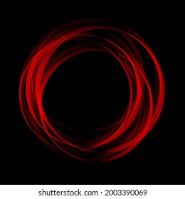 Abstract dark background round red wave, frame, design element