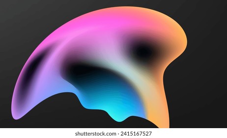 ABSTRACT DARK BACKGROUND WITH SHAPES GRADIENT RAINBOW SMOOTH LIQUID COLOR DESIGN VECTOR TEMPLATE GOOD FOR MODERN WEBSITE, WALLPAPER, COVER DESIGN 