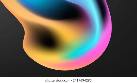 ABSTRACT DARK BACKGROUND WITH SHAPES GRADIENT RAINBOW SMOOTH LIQUID COLOR DESIGN VECTOR TEMPLATE GOOD FOR MODERN WEBSITE, WALLPAPER, COVER DESIGN 