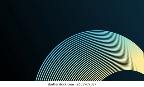 fundo escuro abstrato com uma ponte brilhante de linhas circulares