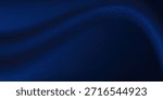  Abstract dark background. Silk satin fabric. Navy blue color. Elegant background with space for design. Soft wavy folds.  Christmas, birthday, anniversary, award. Template.