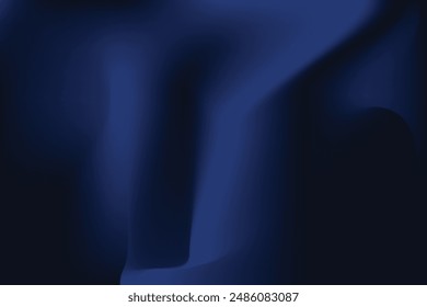 Abstract dark background. Silk satin fabric. Navy blue color. Elegant background with space for design. Soft wavy folds. Christmas, birthday, anniversary, award. Template.