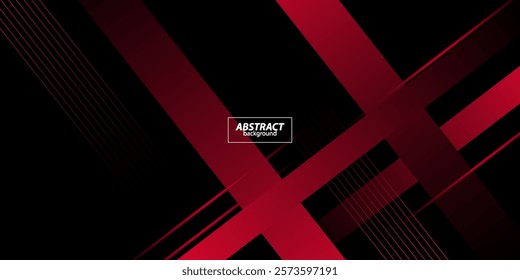 Abstract dark background with simple red rectangle pattern in 3d view. Dynamic and luxurious design. Vector eps10