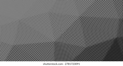 Abstract dark background of small isometric cubes in shades of black and gray colors with the fish eye effect.