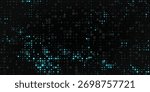 Abstract dark background of small squares or pixels in shades of black and gray colors.