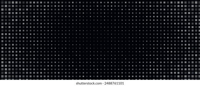 Abstract dark background of small squares or pixels in black and gray color shades.vector