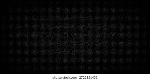 Fundo escuro abstrato de pequenos quadrados ou pixels em tons de preto e cinza cores.