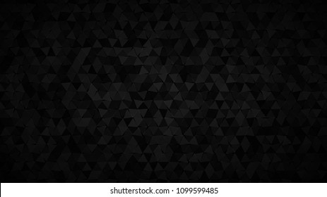 Abstract dark background of small triangles in shades of black and gray colors.