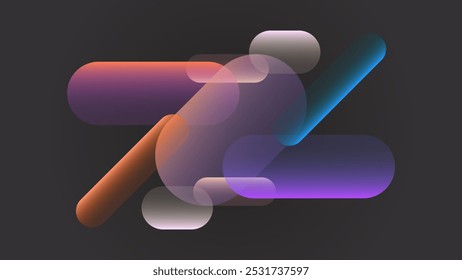 ABSTRACT DARK BACKGROUND WITH SMOOTH LIQUID GRADIENT GEOMETRIC SHAPES COLORFUL DESIGN VECTOR TEMPLATE GOOD FOR MODERN WEBSITE, WALLPAPER, COVER DESIGN 