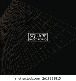 Abstract dark background for social media post and branding presentations with artwork of colorful wireframe on dark square background 74