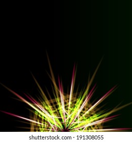Abstract dark background with spectral lighting on the bottom