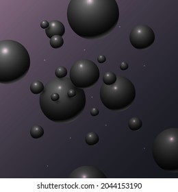 Abstract dark background with spheres in black tones.