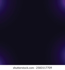 Abstract dark background with subtle purple and blue gradient corners. Soft gradient effect creates a calming and mysterious ambiance. Ideal for modern designs. Vector background with copy space.