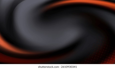 Abstract dark background with swirling orange and black hues.