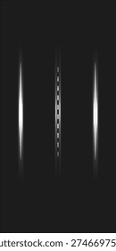 Abstract dark background with three vertical light elements, featuring a central dashed line and two solid glowing lines on either side, creating a sense of depth and movement.
