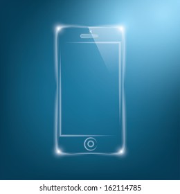 abstract dark background with transparent smartphone. vector illustration. eps10