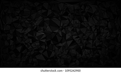 Abstract dark background of triangles in shades of black and gray colors.