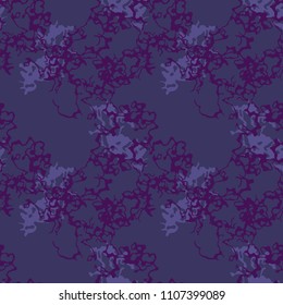 Abstract dark background as UFO camouflage in different shades of blue and violet. Seamless repeat pattern - urban camo, wallpaper, backdrop or for print for textile or wrapping paper
