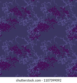 Abstract dark background as UFO camouflage in different shades of blue and violet. Seamless repeat pattern - urban camo, wallpaper, backdrop or for print for textile or wrapping paper