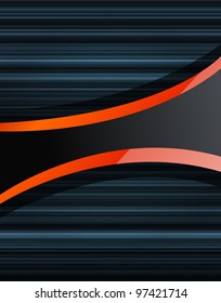 Abstract dark background vector with orange glossy element