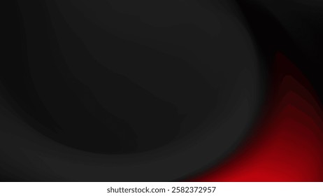 Abstract dark background with a vibrant red curve