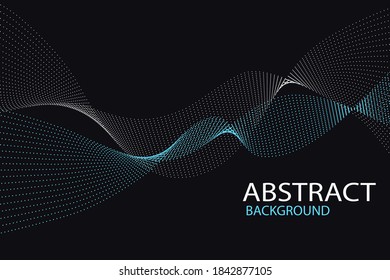 Abstract dark background with wavy stripes.Vector, abstraction.Can be applied for web design, website, wallpaper, banner or cover.Futuristic wavy background.