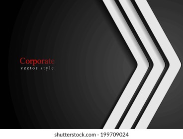 Abstract dark background with white arrows. Vector