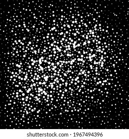 Abstract dark background with white dots, dust scattering. Design element