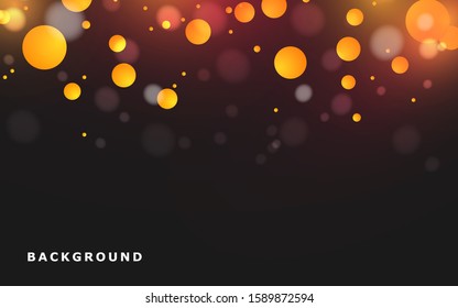 Abstract dark background with yellow balls
