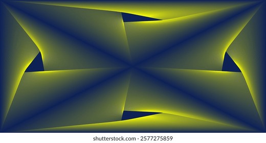 Abstract dark background with yellow gradient triangle shape lines. Abstract background element design gradient color lines.