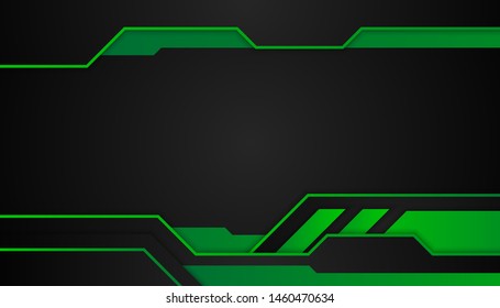 Abstract dark backgrounds of green geometric shapes. Background design templates frame modern technology, luxury, sports. EPS 10 Vector illustration.