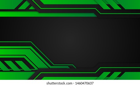 Abstract dark backgrounds of green geometric shapes. Background design templates frame modern technology, luxury, sports. EPS 10 Vector illustration.