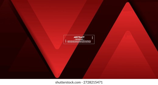 Abstractas fondo de Anuncio oscuro con patrón de triángulo rojo brillante. Concepto de elemento de estilo moderno, fondo simple y de moda. Vector eps10