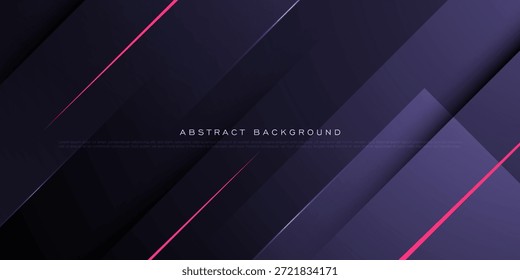 Fundo de banner escuro abstrato com design de textura de padrão de papel. Sobrepor o estilo de plano de fundo futurista das formas. Vetor Eps10
