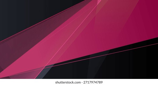 Abstract dark banner background with triangle purple pattern futuristic design. Trendy shapes overlap papercut style background. Eps10 vector