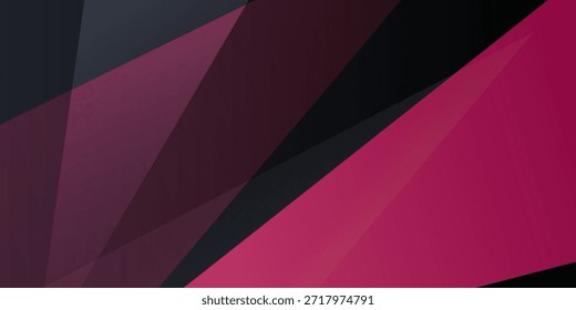 Abstract dark banner background with triangle purple pattern futuristic design. Trendy shapes overlap papercut style background. Eps10 vector