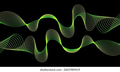 Abstract dark banner template Vector minimal wavy line background with text for social media
