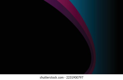 Abstract dark base with color stripes vector background. Deep black with ambient glowing light. Modern gradient shape wallpaper for creative banner, promotion, print, ads, website, social and fashion.