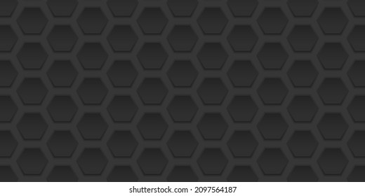 Resumen Fondo negro oscuro. Patrón texturizado de hierro gris oscuro. Papel tapiz de textura de Honeycomb de acero con gradiente. Resumen Diseño Moderno. Ilustración vectorial.