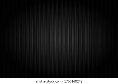 Resumen de fondo negro oscuro, textura recta vertical negra, brillante en el medio, ilustración vectorial