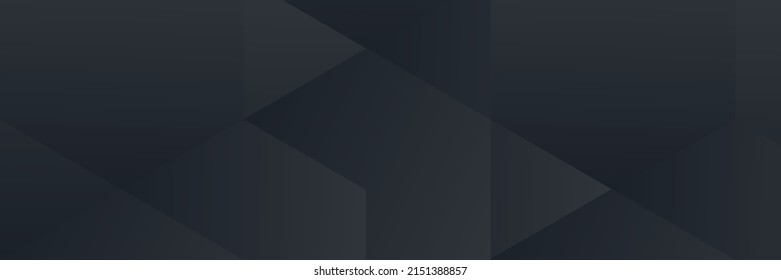 Abstract dark black Geometric banner design background.