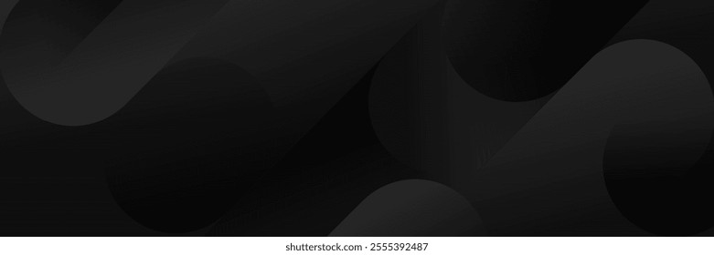 Abstract dark black Geometric banner design background.
