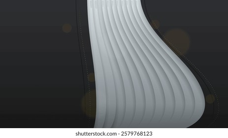 Abstract Dark Black Gold Material Modern Background With Golden Lines Stripes Shadows Backdrop Wallpaper Decoration Vector Design Style