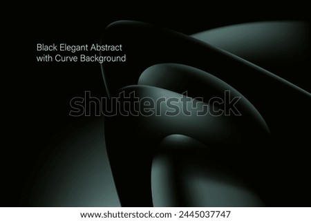 Abstract Dark Black Green with Curve Background 